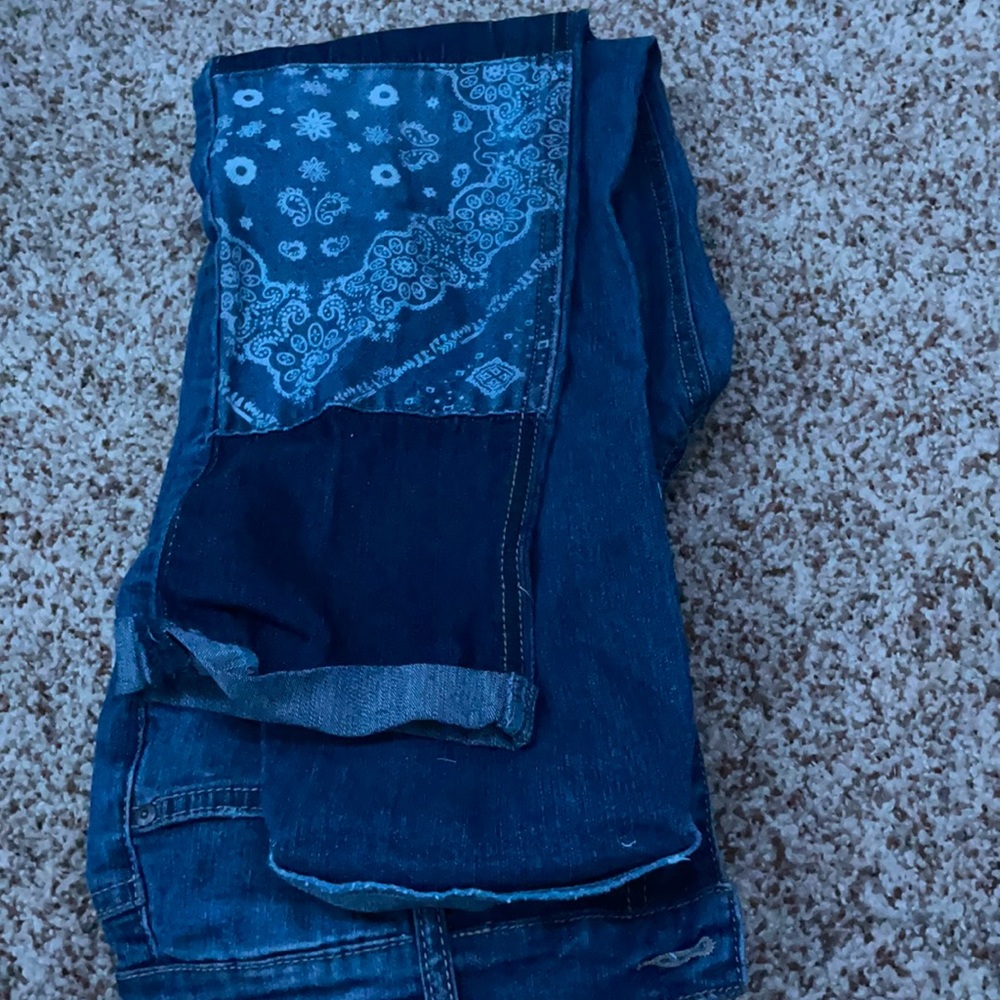 Paisley denim jeans